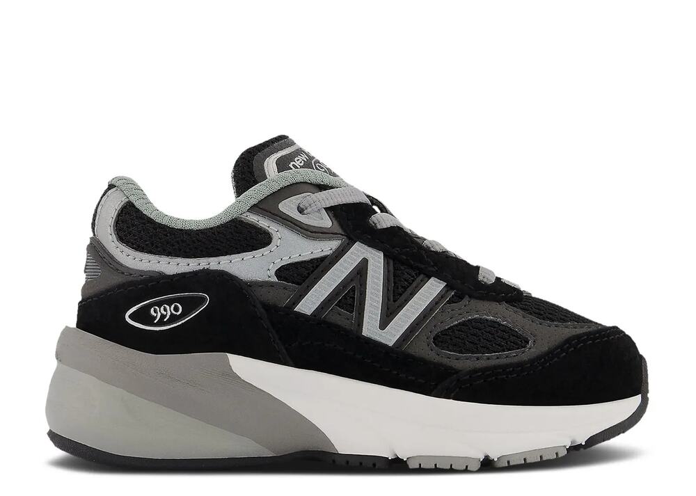 New Balance 990 v6 Sneaker, Black/Silver, Toddler Size 5C NEW